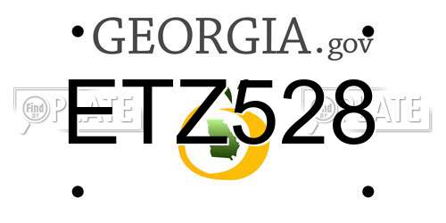 ETZ528 Georgia License Plate