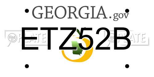 ETZ52B Georgia License Plate