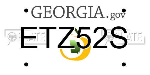 ETZ52S Georgia License Plate