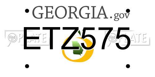 ETZ575 Georgia License Plate