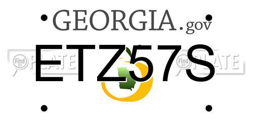 ETZ57S Georgia License Plate