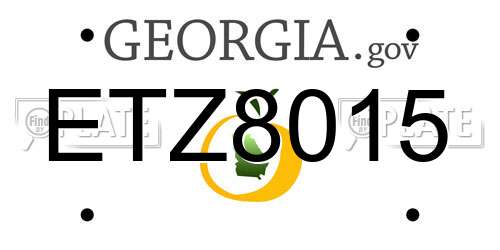ETZ8015 Georgia License Plate