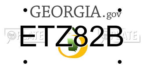 ETZ82B Georgia License Plate