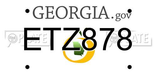 ETZ878 Georgia License Plate