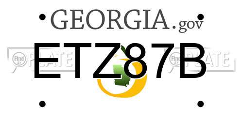 ETZ87B Georgia License Plate