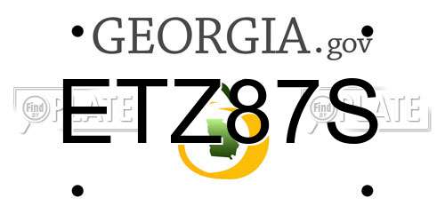ETZ87S Georgia License Plate