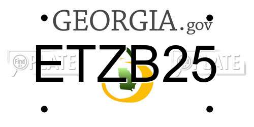 ETZB25 Georgia License Plate