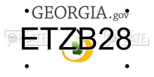 ETZB28 Georgia License Plate