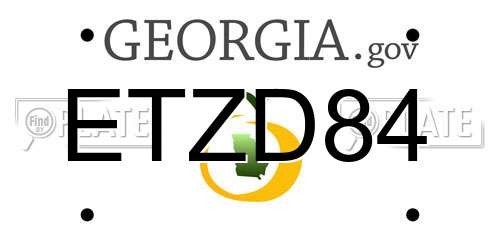 ETZD84 Georgia License Plate