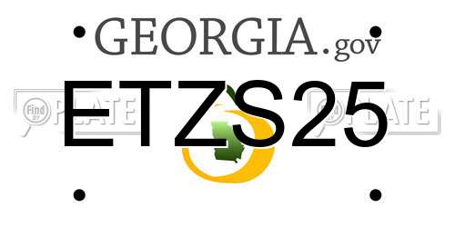 ETZS25 Georgia License Plate