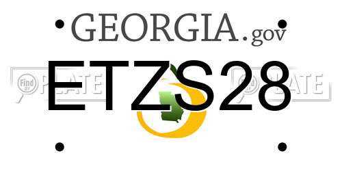 ETZS28 Georgia License Plate