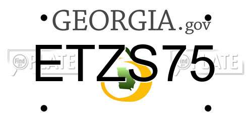 ETZS75 Georgia License Plate