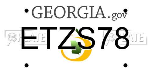 ETZS78 Georgia License Plate