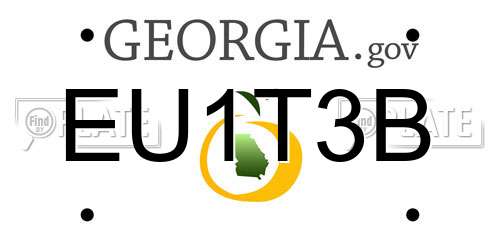 EU1T3B Georgia License Plate