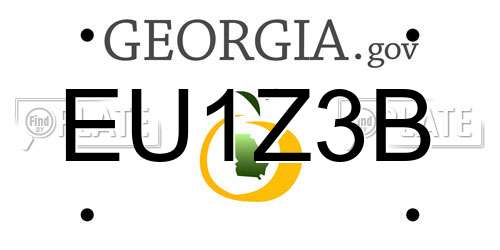EU1Z3B Georgia License Plate