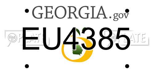 EU4385 Georgia License Plate