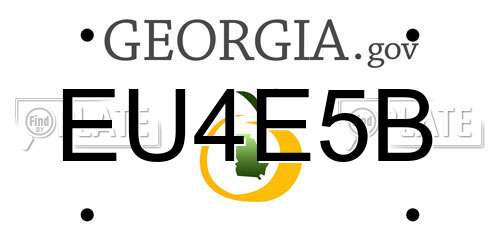 EU4E5B Georgia License Plate