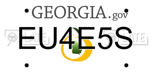 EU4E5S Georgia License Plate