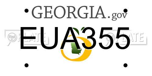 EUA355 Georgia License Plate
