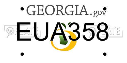 EUA358 Georgia License Plate