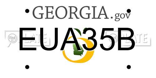 EUA35B Georgia License Plate