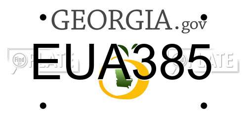 EUA385 Georgia License Plate