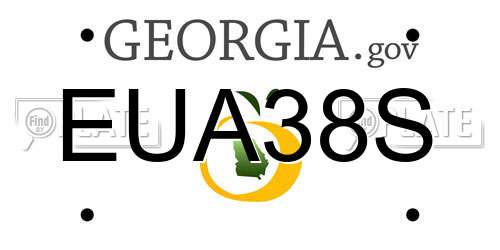EUA38S Georgia License Plate