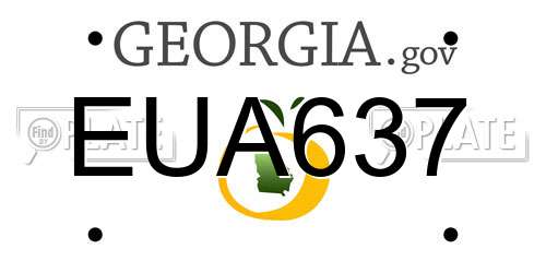 EUA637 Georgia License Plate