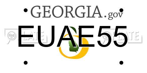 EUAE55 Georgia License Plate