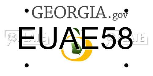 EUAE58 Georgia License Plate