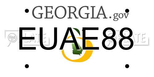 EUAE88 Georgia License Plate