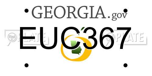 EUC367 Georgia License Plate