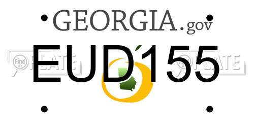 EUD155 Georgia License Plate