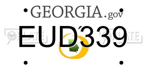 EUD339 Georgia License Plate
