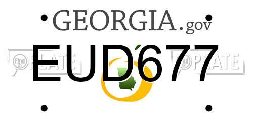 EUD677 Georgia License Plate