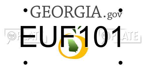 EUF101 Georgia License Plate