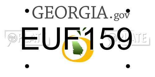 EUF159 Georgia License Plate