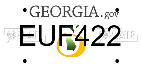 EUF422 Georgia License Plate