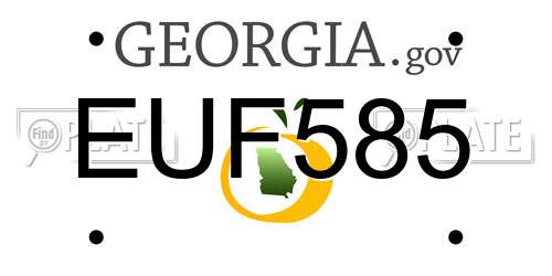 EUF585 Georgia License Plate