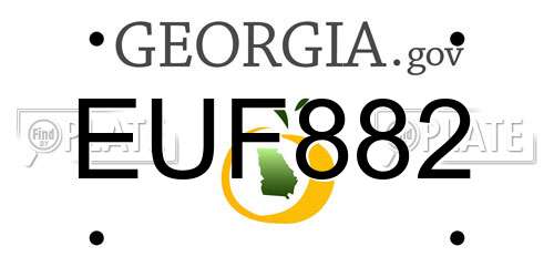 EUF882 Georgia License Plate