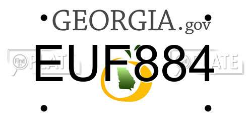 EUF884 Georgia License Plate