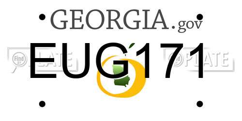 EUG171 Georgia License Plate
