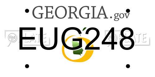 EUG248 Georgia License Plate