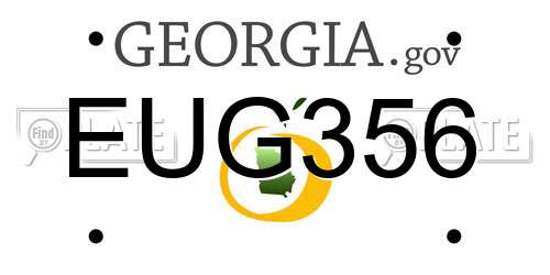 EUG356 Georgia License Plate