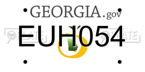 EUH054 Georgia License Plate