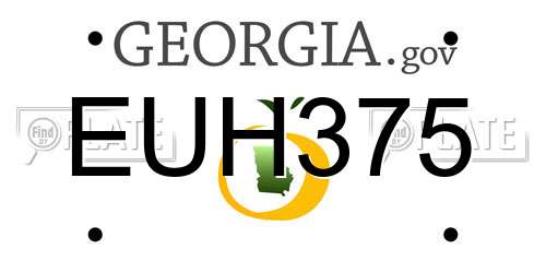 EUH375 Georgia License Plate