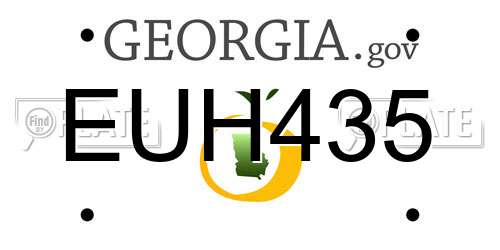 EUH435 Georgia License Plate