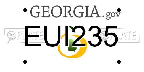 EUI235 Georgia License Plate