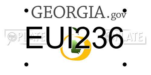 EUI236 Georgia License Plate