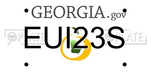 EUI23S Georgia License Plate